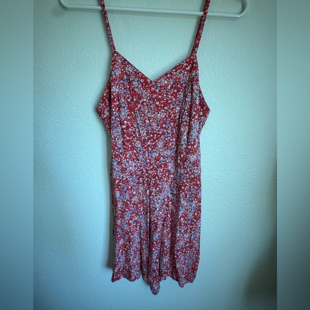 Floral Red Sleeveless romper